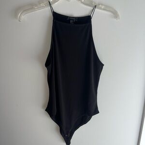 Simple Black High Neckline Women's Bodysuit